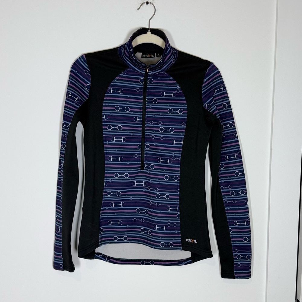 Kerrits Equestrian Purple and Black Zip-Up Small